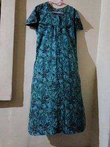 Green Floral Print Maxi With Feeding Zip
