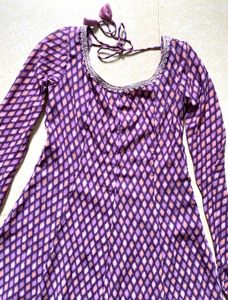 💕Purple Print Anarkali Kurta type Dress💕
