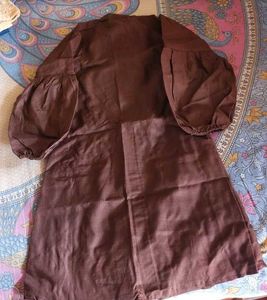 Brown Floral Embroidered Pant Set