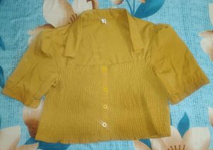 Mustard Crop Top.        cash only