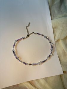 Amethyst &amp; Crystal Beaded Necklace
