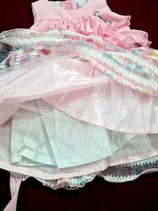 Girls Party Wear Frok Pink