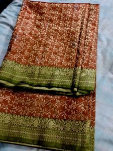 Elegant tan colour Floral Saree