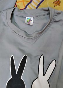 Gray Bunny Smile Long Sleeve