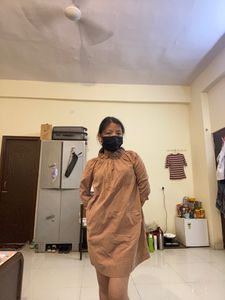 cute loose fit brown dress