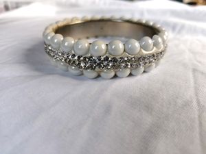 Pearl And Rhine Stone Bangle