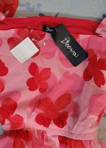 Pink Floral A-Line Maxi Dress