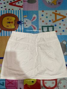 White Denim Mini Skirt