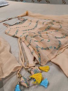 Girls&#39; Peach Sharara Suit