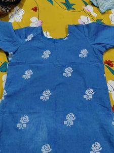 Blue Embroidered Kurti