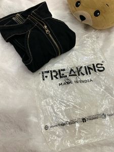 Freakins Chained Black Crop Top