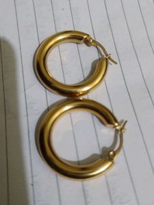 Golden water proof Chunky Hoop Earrings