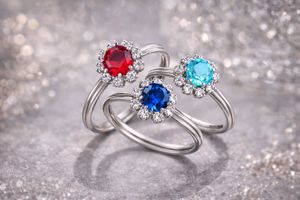 Gemstone Rings - Set of Three