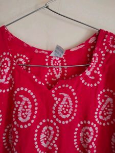 Red Paisley Print Kurta