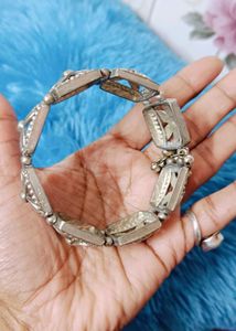 Vintage Floral Silver Bracelet