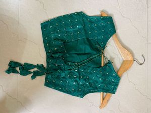 Pink &amp; Green Lehenga Set