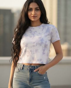 Mauve colour pleasing Tie-Dye Crop Top in Size S