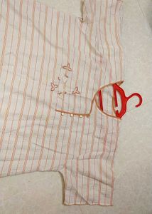 Striped Embroidered Tunic Top