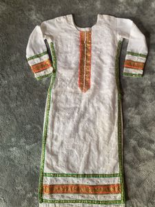 White Embroidered Kurta For Augest Office Wear