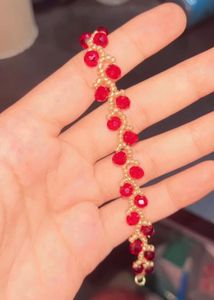 Black Crystal Beaded Bracelet🖤💙❤️