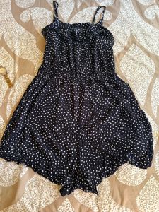 Navy Polka Dot Romper