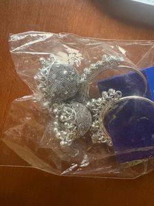 Oxidized Silver Jhumka Earrings