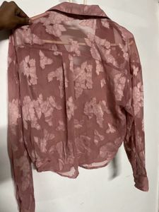 Floral Sheer Button-Up Top
