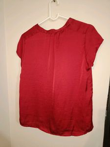 Red Button-Down Top