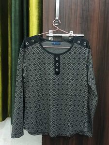 Patterned Long Sleeve Top