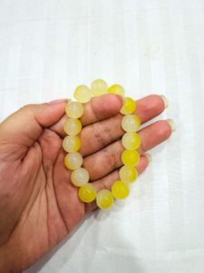 Yellow, White Tie N Die Beaded Bracelet💛🫶🏻