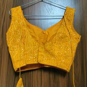 Yellow Embellished Padded Blouse