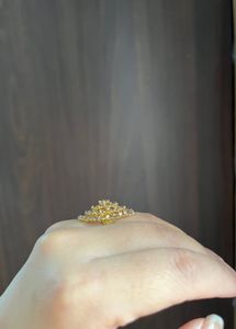 Gold Cluster Stone Cocktail Ring