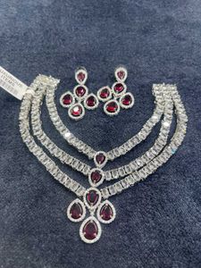 LUXURY QUALITY 3 LINE AMERICAN DIAMOND SET@ANY 1
