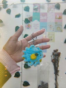 Fluffy Flower Keychains (Set of 2)🩷💙