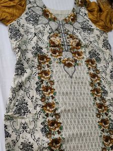 Women Fully Stitched Cotton Printed Kurta Salwar