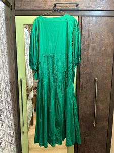 Maeve Pintuck Tie-Sleeve Midi Dress