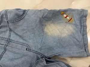 Kids Denim Shorts with Rocket Detail
