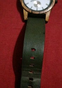 Leather Hampton Tense Wooden Watch