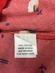Allen Solly Brand Tomato Red Flower Printed Colour