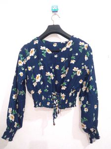 Cute Printed Floral Crop Top