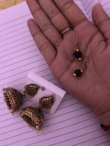 Gold Plated Earring With Free Small Earrings