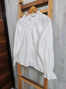 White Embroidered Top size-38