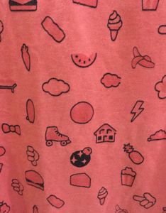 SmileyWorld Abstract T-shirt In Coral Pink Colour