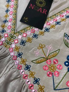 Blush Pink Alia Cut Premium Chanderi Silk