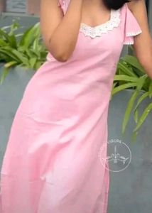 Sleeveless Pink Long Kurti 🩷