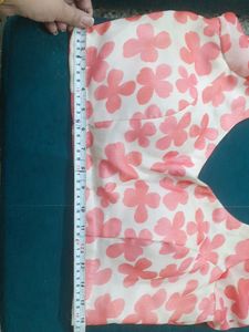 White Color With Pink Flowers Latest Printe Blouse