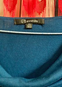 Teal Blue Sleeveless Top (with beadwork)