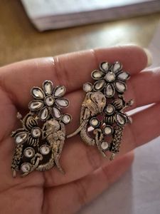 Elephant Floral Stud Earrings