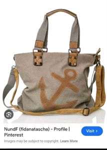 NundF Anchor Canvas Tote Bag