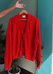 Red Knit Cardigan